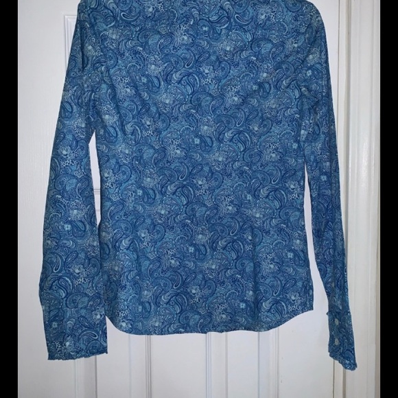 NWOT, Lilly Pulitzer Paisley Blue Blouse, Size 2 - Picture 2 of 5